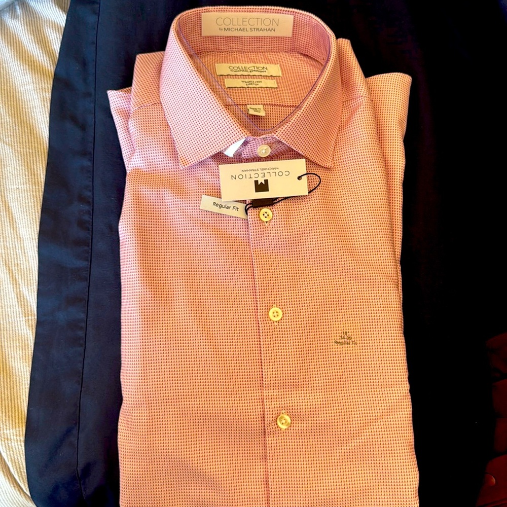 Men’s dress shirt, darker pink pattern